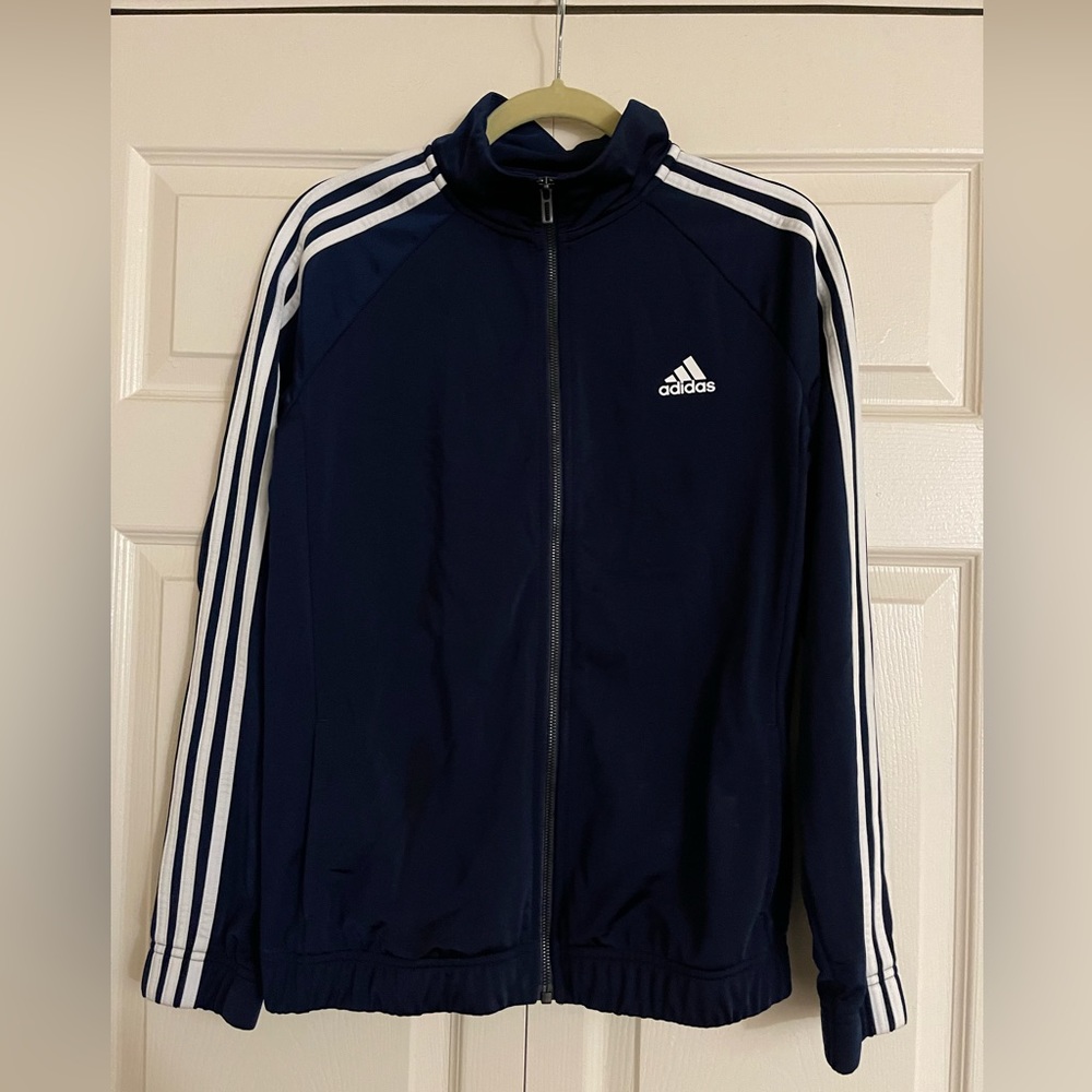 Slightly Used Navy Blue Adidas Track Jacket w/Pockets